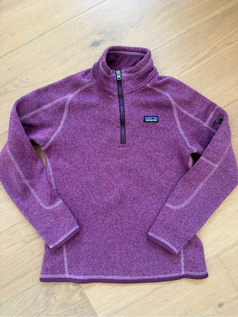Patagonia Kids Better Sweater 1/4 Zip fleece pullover.